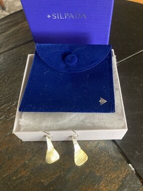 Silpada Two-Tone Combination Drop Earrings - Gold & Silver NWT